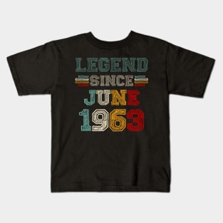 60 Years Old Legend Since June 1963 60th Birthday Kids T-Shirt